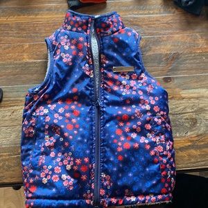 Girls floral puff lined vest